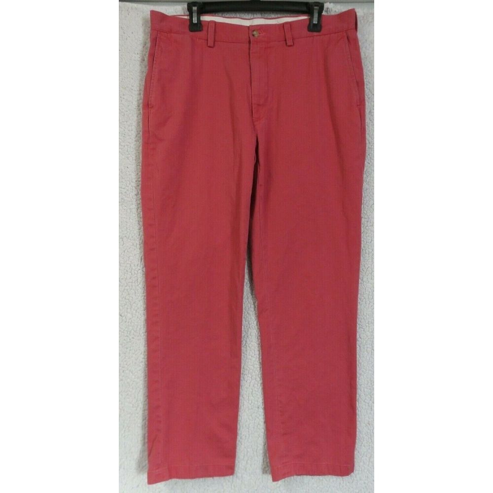 Mens Polo Ralph Lauren Red‎ Khaki Chino Pants Cotton Size 35x32 Classic Fit